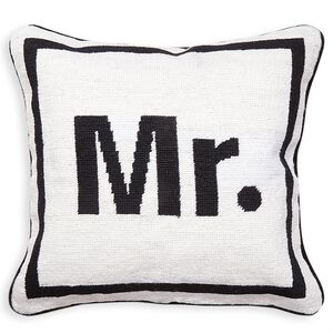 Mr Needlepoint Pillow, medium